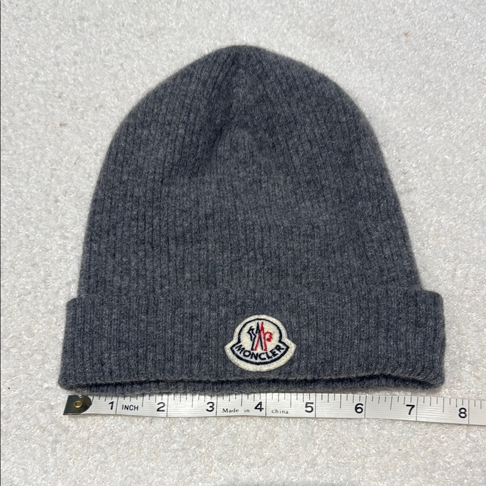 Moncler Gray Knit Beanie